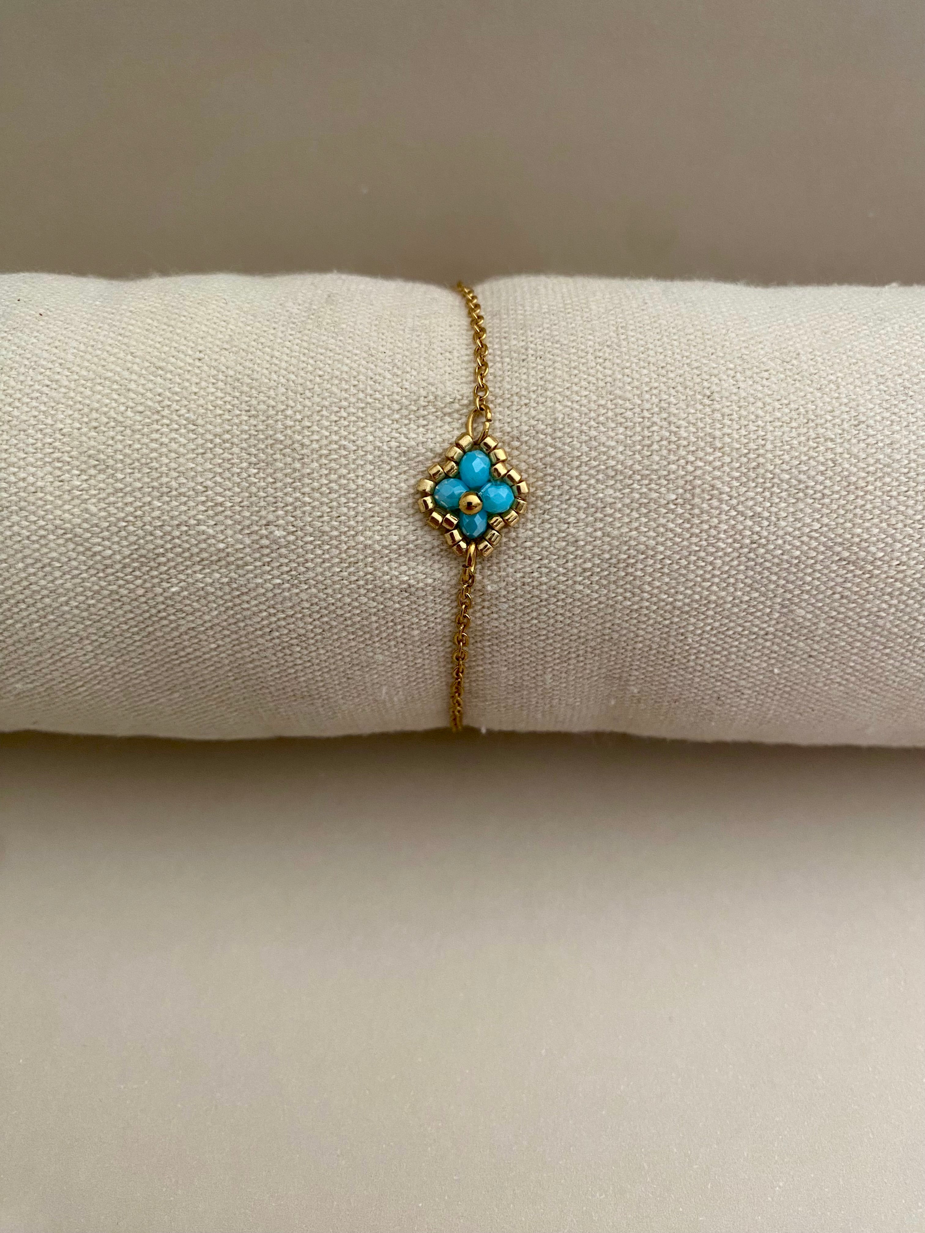 Bracelet fleur turquoise
