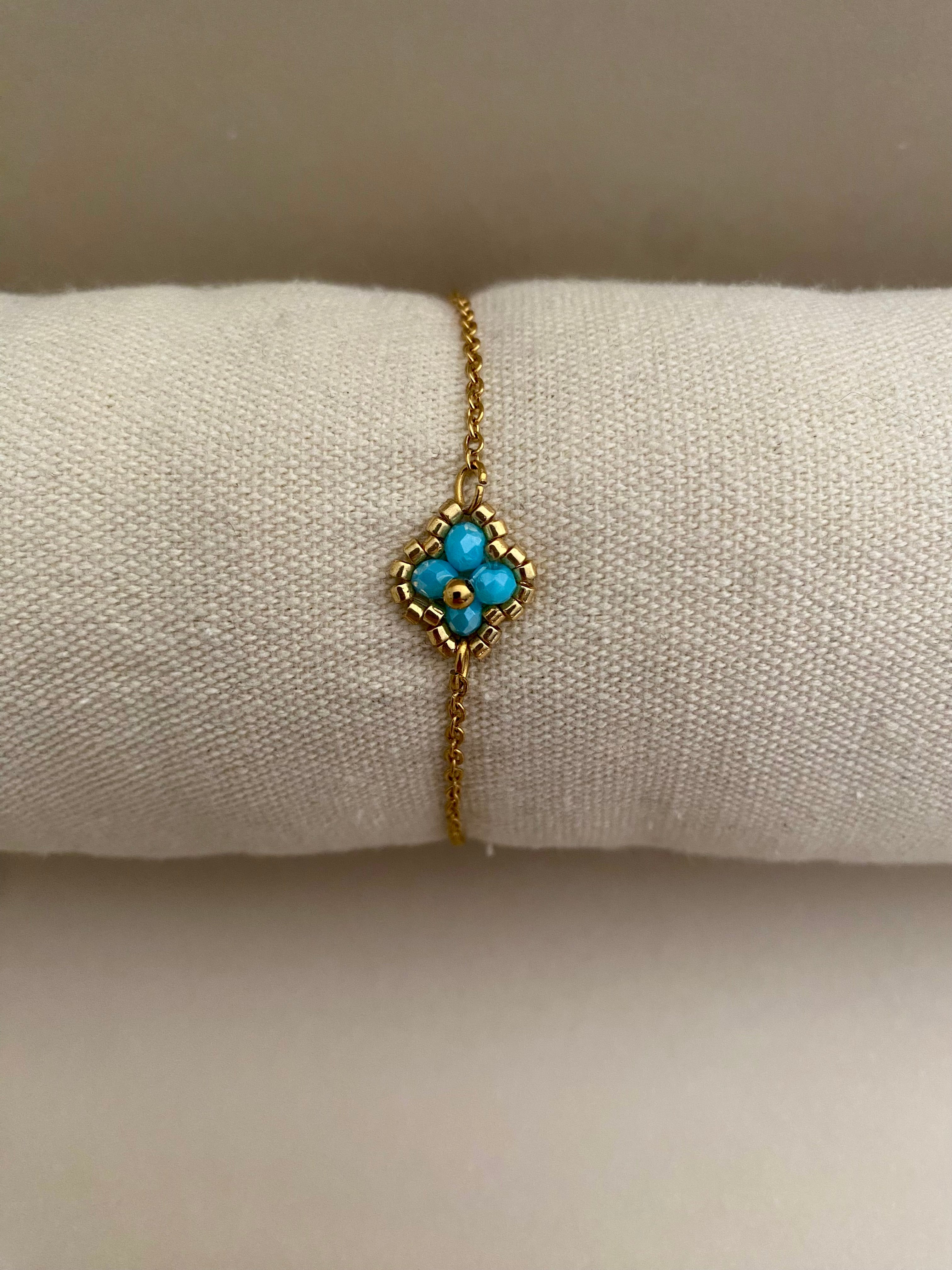 Bracelet fleur turquoise