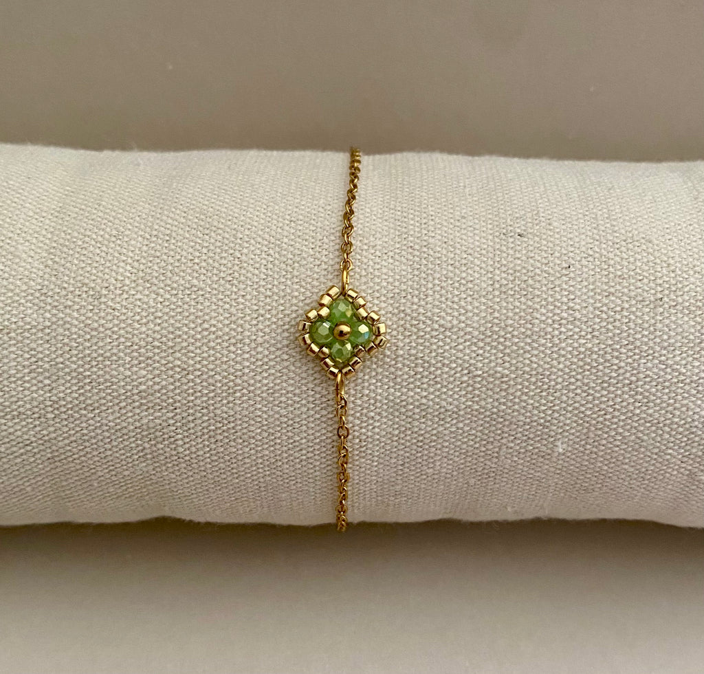 Bracelet fleur vert