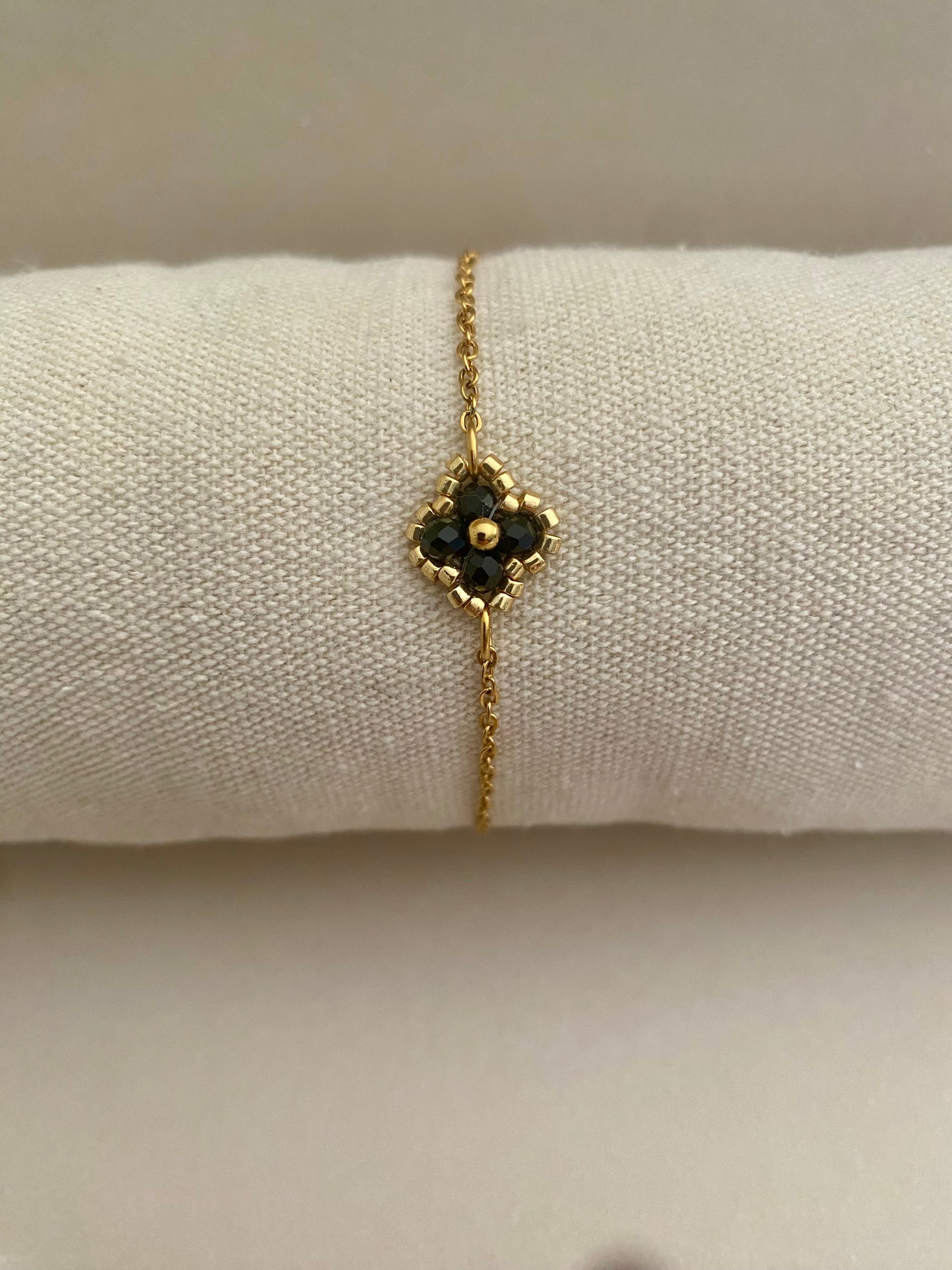 Bracelet fleur noire