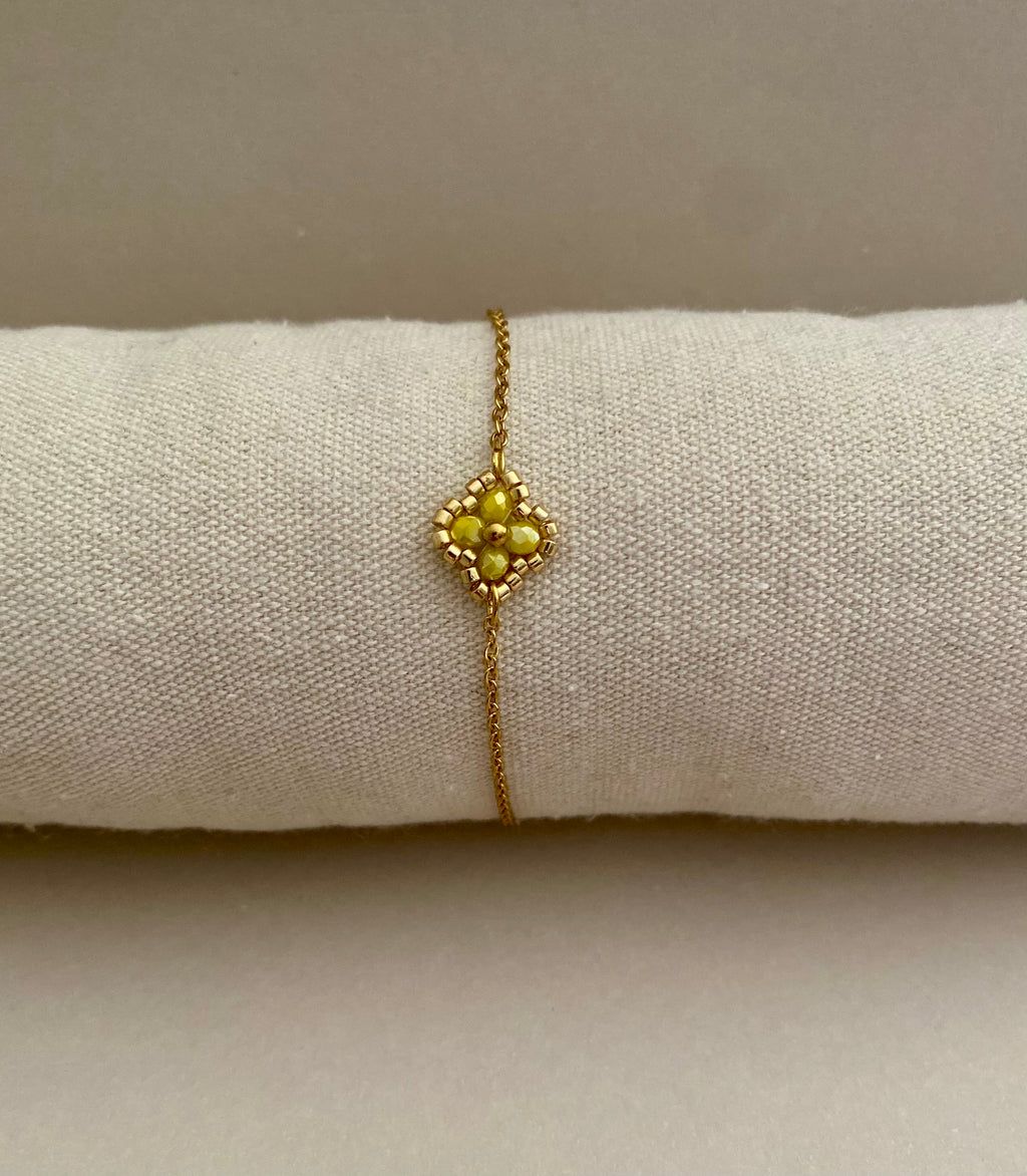 Bracelet fleur jaune