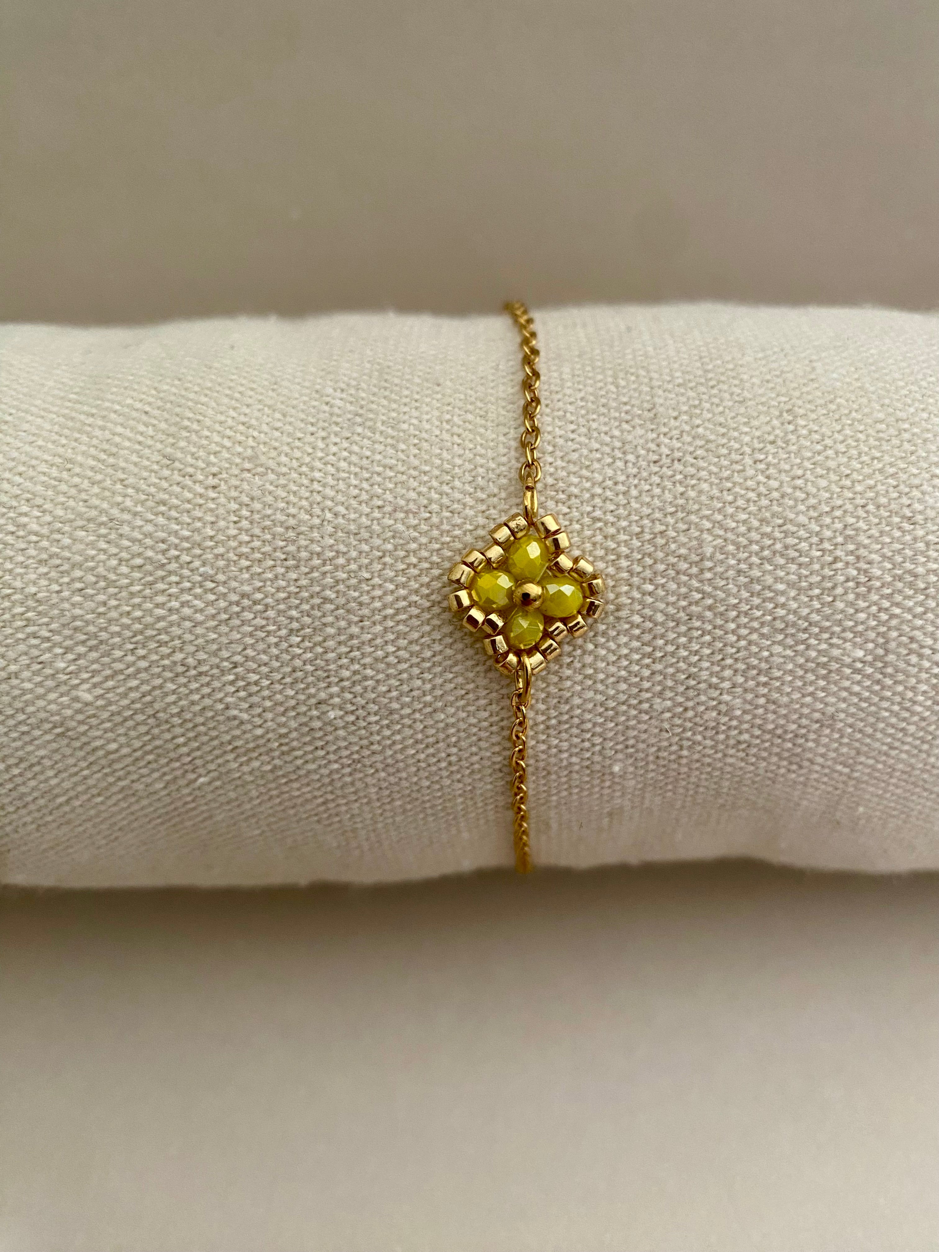 Bracelet fleur jaune